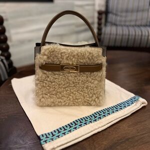 •Tory Burch Lee Radziwill Petite Shearling & leather double bag